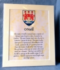 large personalised coat of arms mount with history - front angle