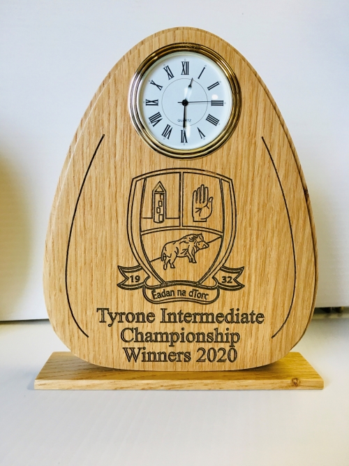 Commemorate Edendork’s Championship win with this solid native oak clock.
